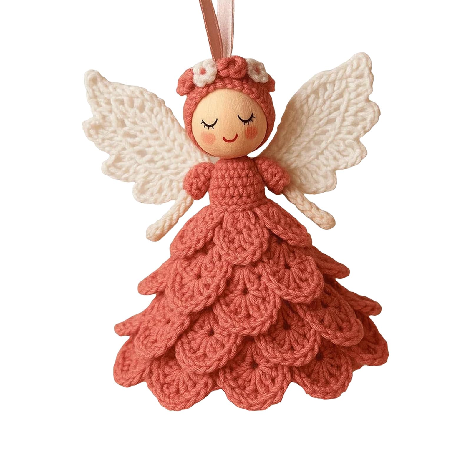 Xinsheinelry Crochet Christmas Girl Set for Home Decoration with Step-by-Step Tutorial Instruction Crochet Hook Yarn Holiday Hanging Decoration