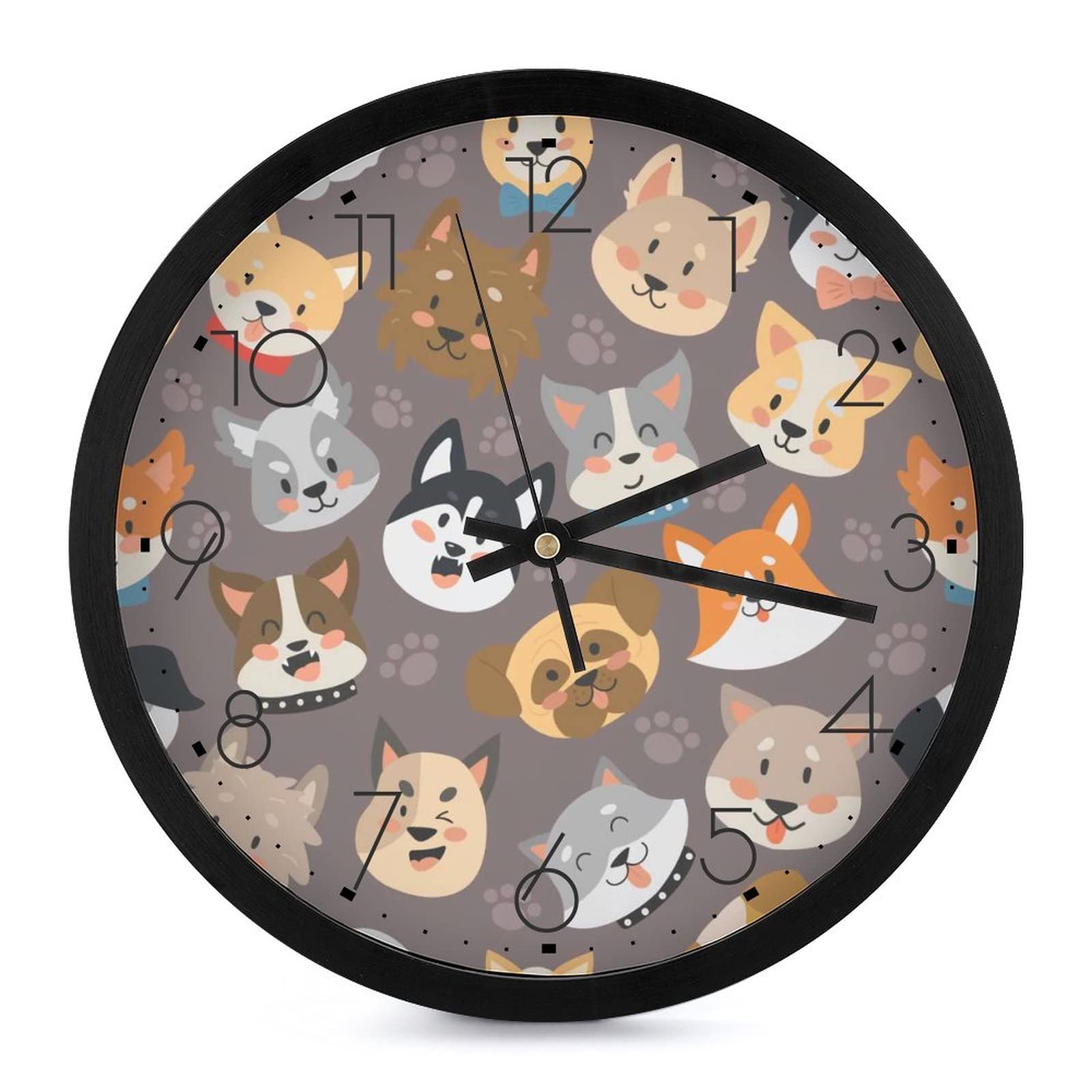 Horloge murale ronde design chien pour décorer la chambre enfant
