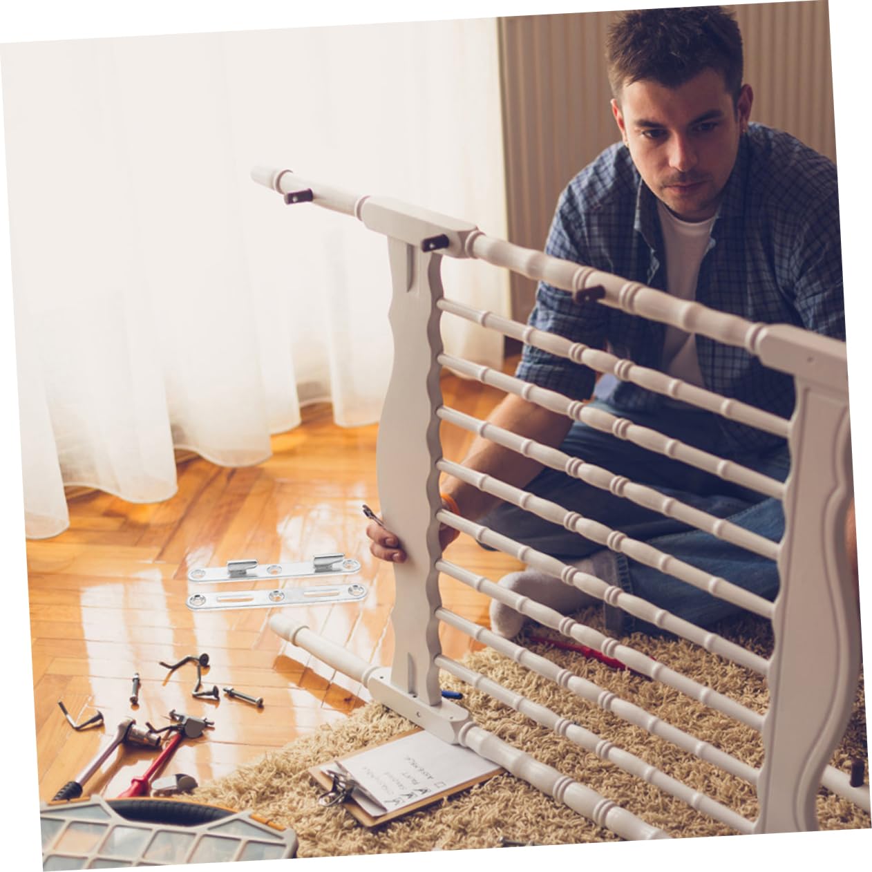 Cabilock 6Sets Bed Rail Fasteners Wood Bed Connecting Fittings for Easy Installation Compatible with Various Bed Hinges Aesthetic Design and Practical Use