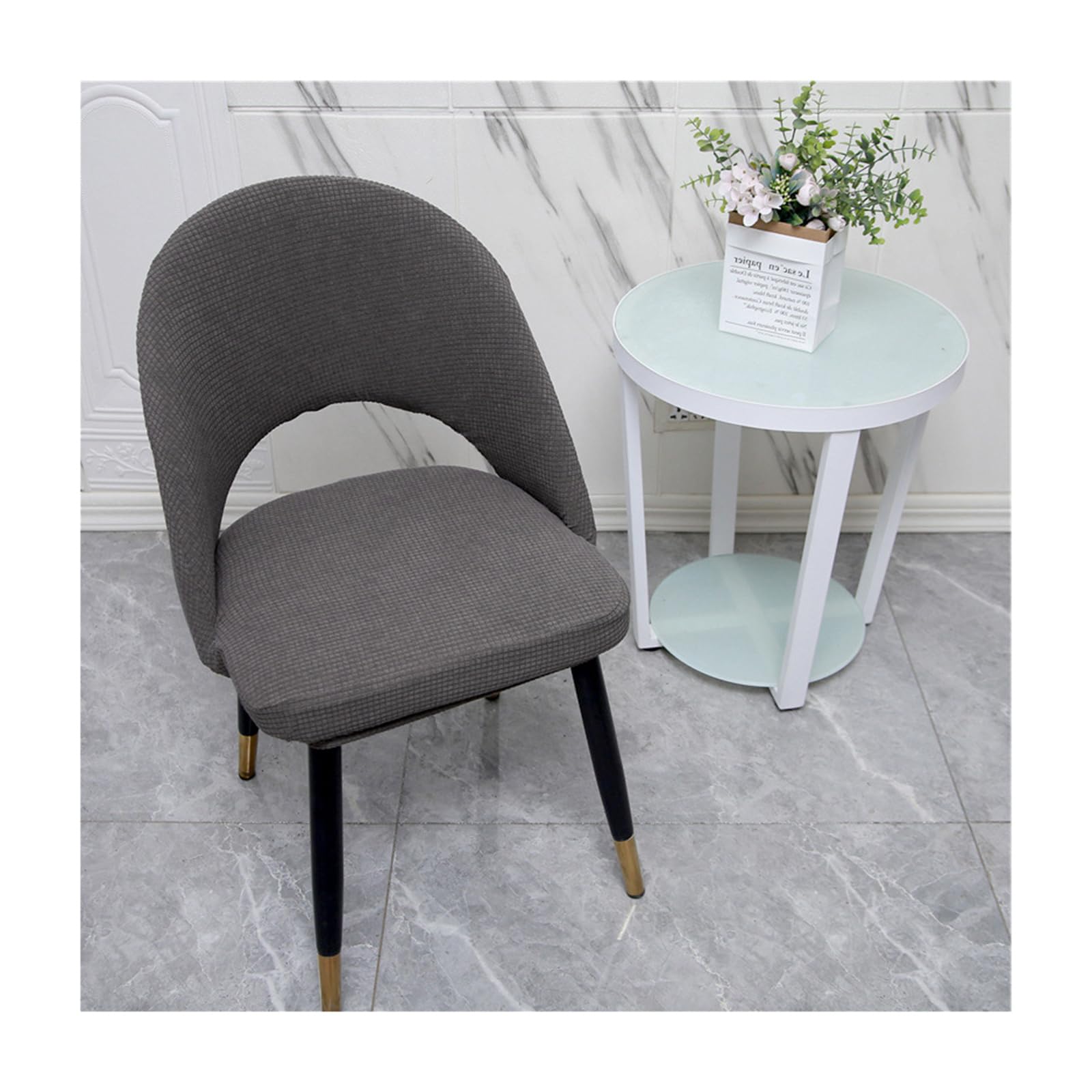 Housse de chaise incurvée extensible lot de 6 pour salle à manger