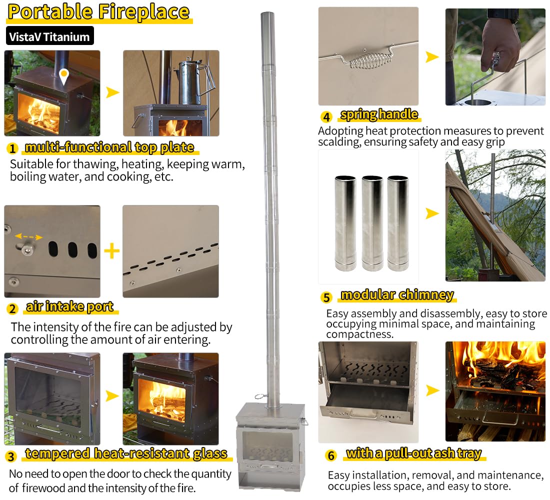 Amazon.com: Soomloom Titanium Secondary Burning Fireplace VistaV