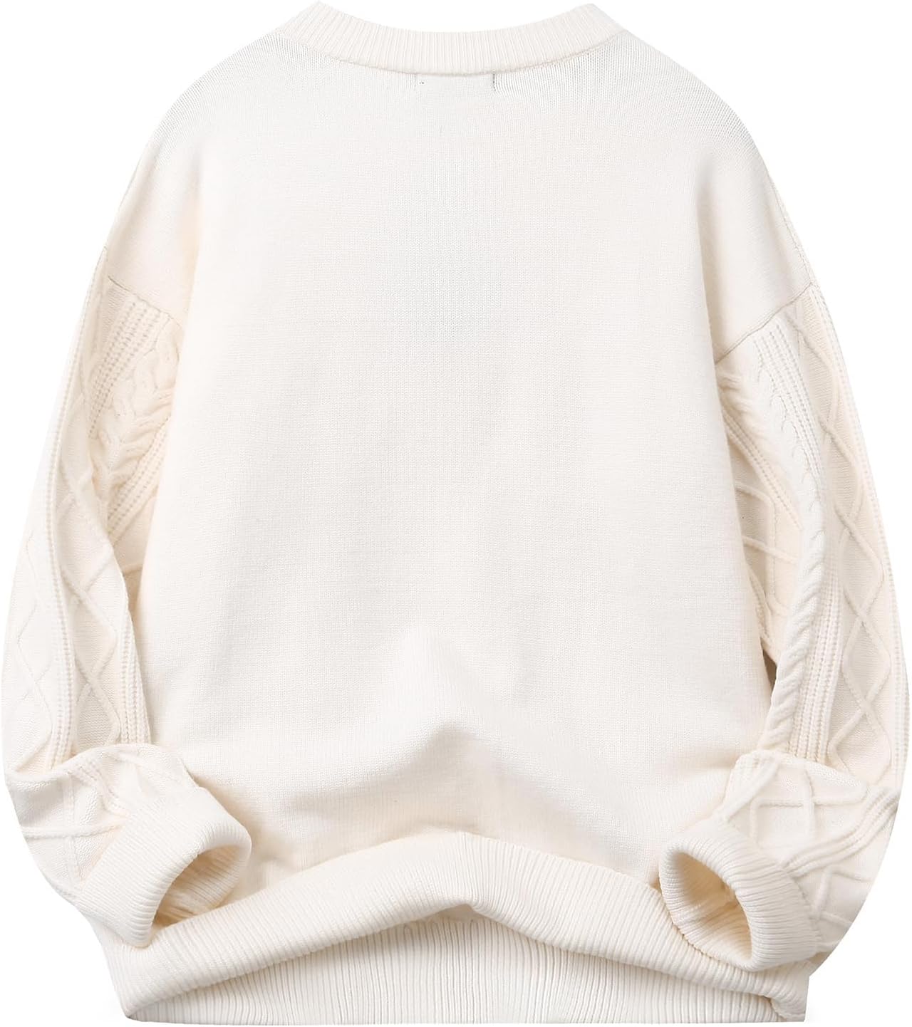 Mens Oversized Sweater Unisex Long Sleeve Cable Knit Sweaters Aesthetic Streetwear Casual Sweater Jumper Tops - Image 4