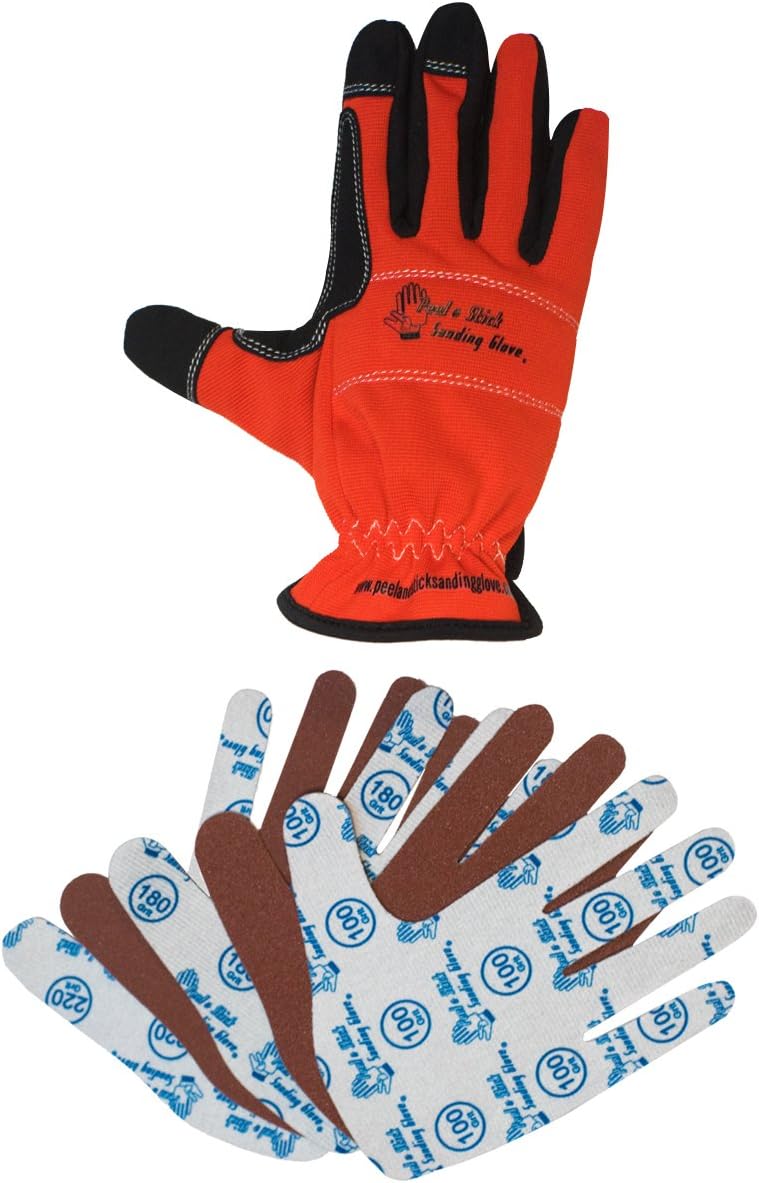 Peel & Stick Sanding Single Glove Set (Right Medium) with paper