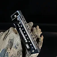 Gaita 10 furos chave de C, 20 tons diatônico blues boca órgão - ideal para iniciantes, inclui capa protetora - preto