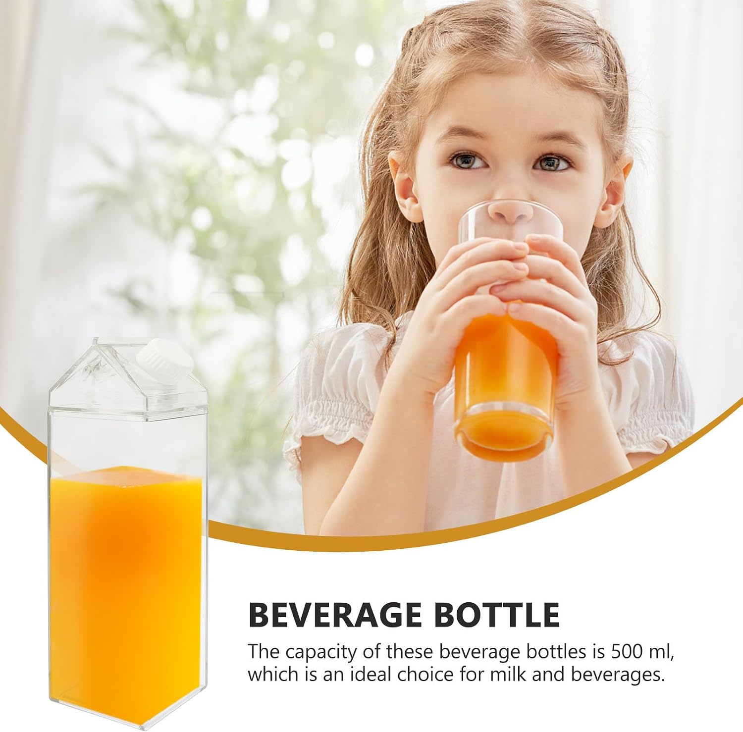 2pcs Ml Milk Bottle Plastic Leak Proof Drink Container