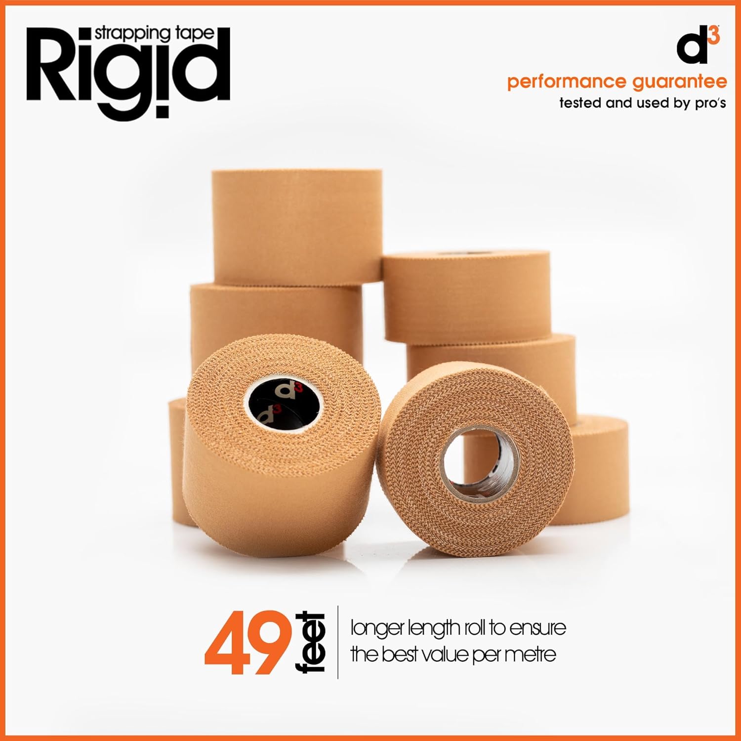d3 RST Rigid Strapping Tape Elastic Zinc Oxide Sports Support Tape Beige