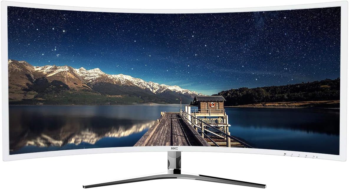 HKC 34'' Curved 21:9 Ultrawide 4K 3440x1440p 100Hz QHD Professional Gaming Monitor AMD FreeSync