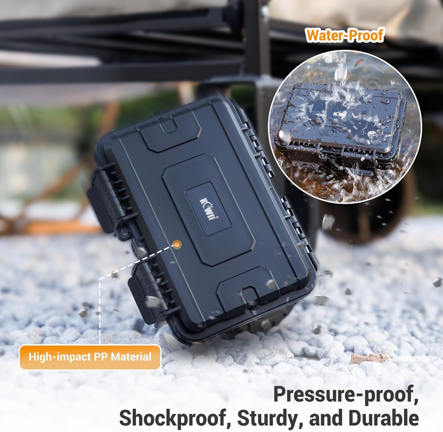 KIWIFOTOS Étui pour cartes mémoire SD et Micro SD, étanche à 114 emplacements pour cartes 22 SD, 76 MicroSD et 16 CFexpress Type-B avec mousse EVA pour protection des accessoires d'appareil photo