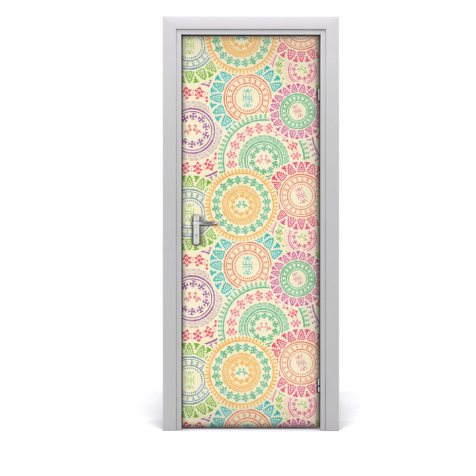 Ornement tribal marocain pastel pour habillage de porte haut de gamme