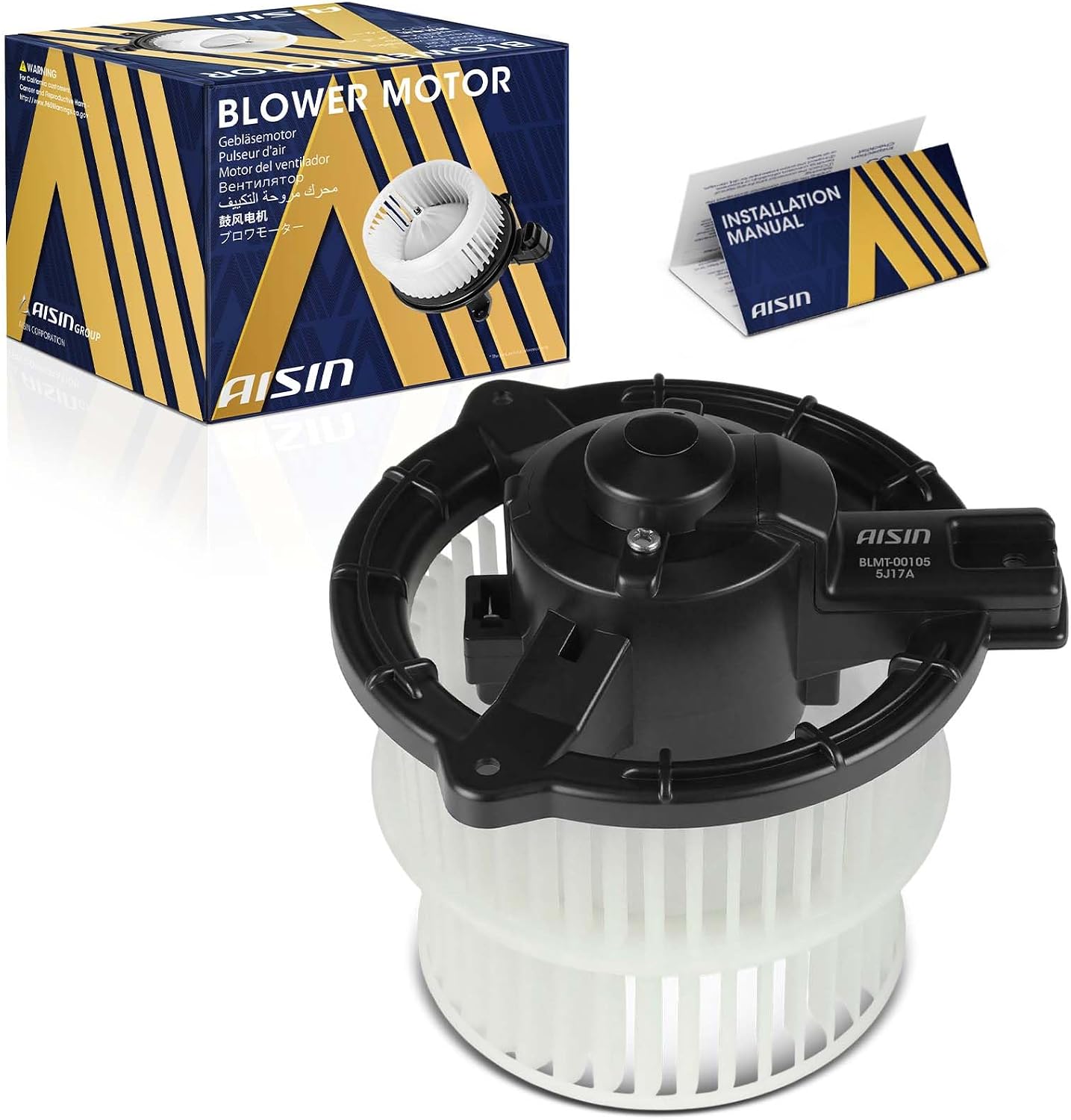 AISIN AFTERMARKET BLMT-00105 HVAC Blower Motor with Wheel Assembly - Compatible with Toyota Echo 2003-2005, Scion xB 2004-2006, xA 2004-2006