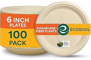 Eco-Soul 100% Compostable Paper Plates