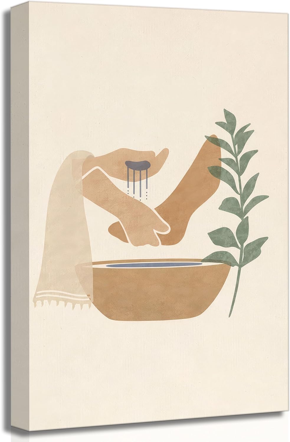 Framed Farm Jesus Christian Canvas Wall Art Hand of God Reaching Into Water Picture Bible Christ Religion Painting Wall Decor Poster Print for Living Room Bathroom Bedroom Church Home Decoration