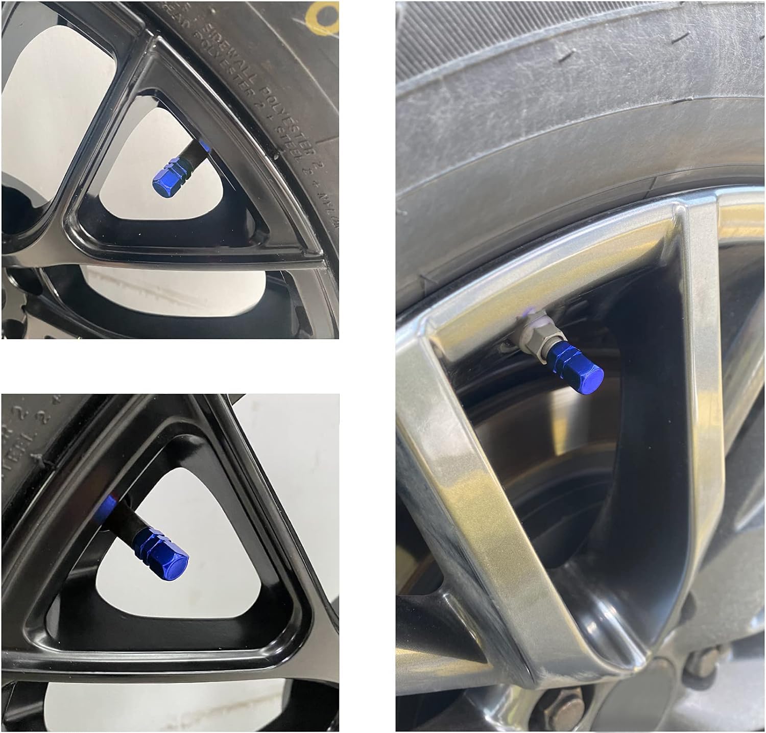 Juego De 4 Tapones De Válvula Para Neumáticos - Negro, Compatible Con Coche, Moto, Camión, Bicicleta