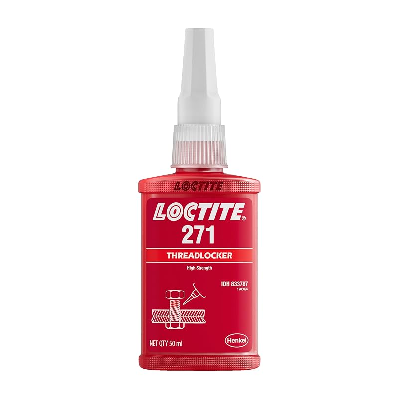 Loctite 271 Trava-Roscas Vermelho de Alta Resistência, Baixa Viscosidade, Frasco de 50 mL
