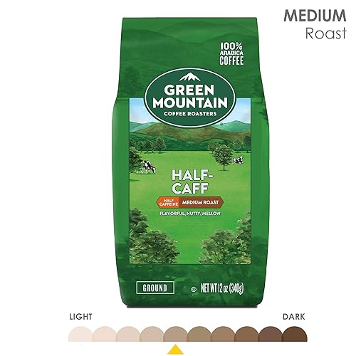 Miniatura 5 de Green Mountain Coffee Half Caff Keurig Cápsulas de taza K de una sola porción de café, café tostado medio, en bolsa de 12 onzas, mitad cafetería, 12