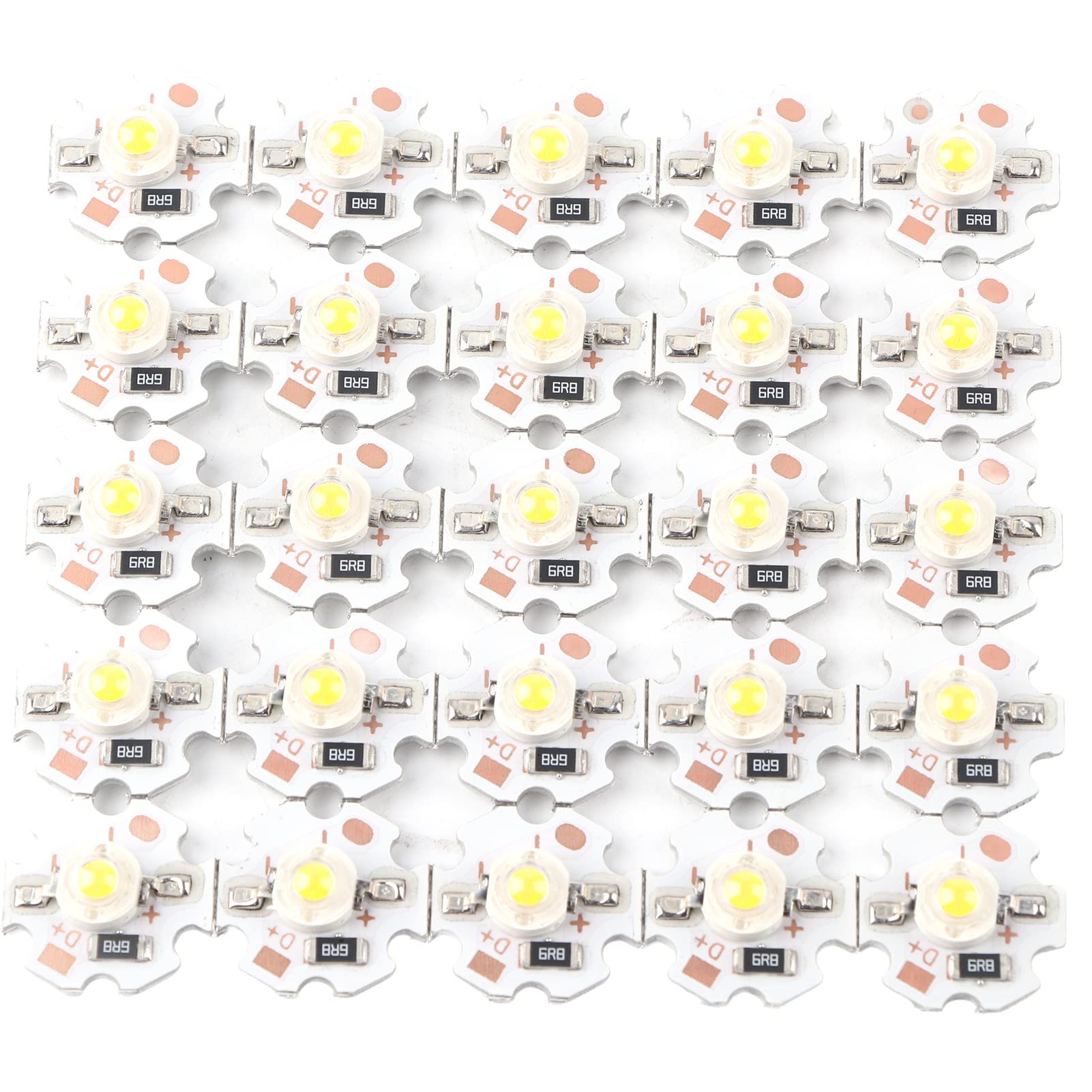 Hyuduo 1W 5V LED Chip Bulb, Light Beads 200lm Brightness High Bead Light Source Chip with Aluminum Plate for Floodlight, Pack of 25(Warm White 30003200K)