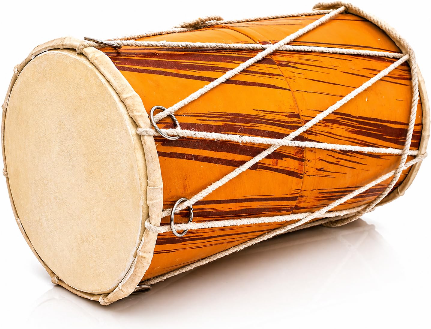 Fatto a mano in legno e pelle classica indiana Folk Tabla Drum Set batteria a percussione a mano Strumenti musicali del mondo Punjabi Dhol Dholak Dholki Divertimento per adulti Compleanno