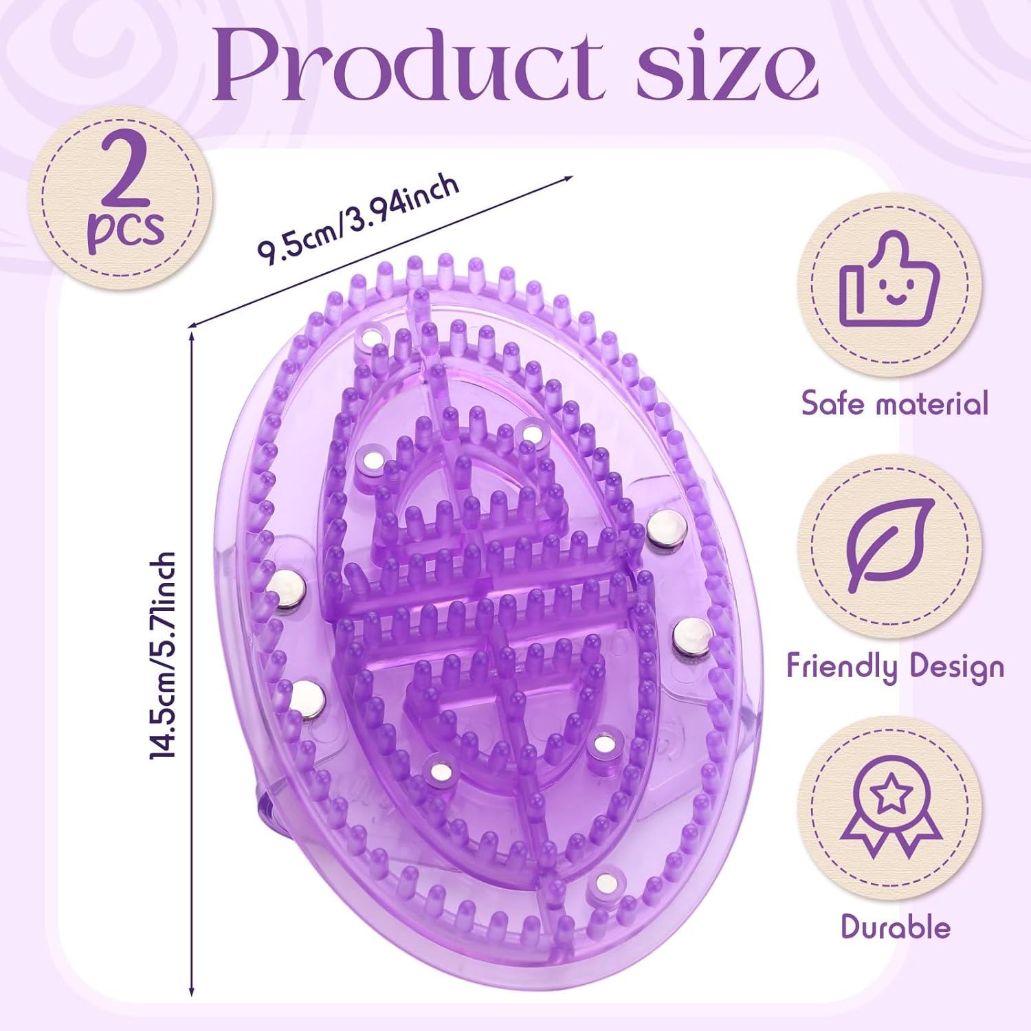 2 Pcs Meridian Massage Brush Magnetic Full Body Meridian Brush Beauty Salon Massage Tools for Full Body SPA Massager Relaxation (Purple) - Image 2