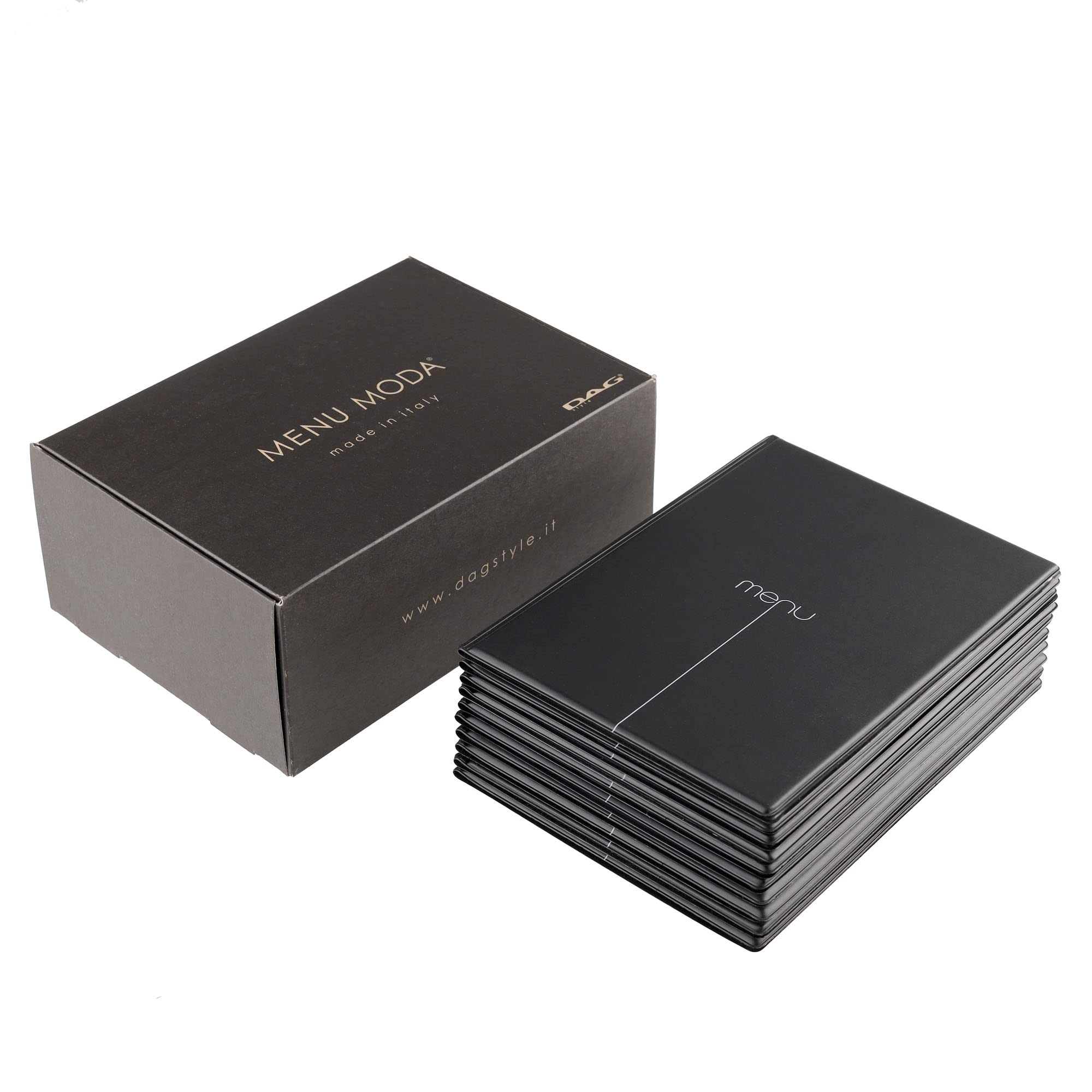 DAG STYLE Line Risto, Menü, speisekarten Restaurantbox 10 Stück, Format A5, PVC, Made in Italy, Plastiktüten, Schwarz
