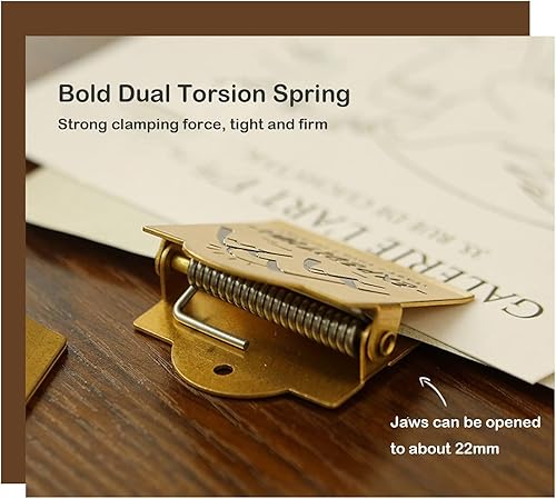 Miniatura 5 de Clip de latón, clip de carpeta de latón, clip de carpeta de billetes, clips de latón para diarios, clips decorativos para carpetas, clip para