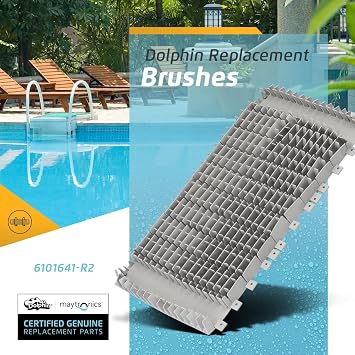 Dolphin Genuine Replacement Part Front and Rear Grey Brushes (2PK) 6101641-R2