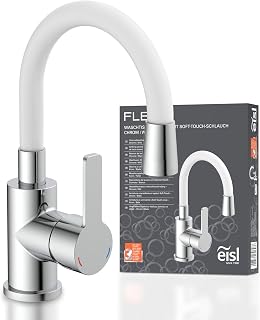 EISL FLEXO NI075FLCRW - Grifo para lavabo (caño flexible, color blanco)