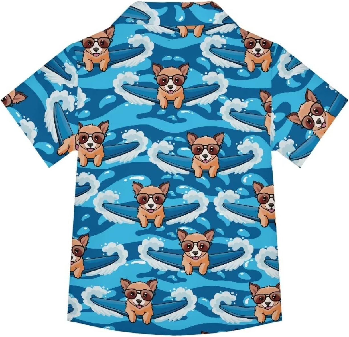 Unique Hawaiian Shirt for Boys V Neck Button Down Cute Summer Tropical Shirts Kids Beach Outfits
