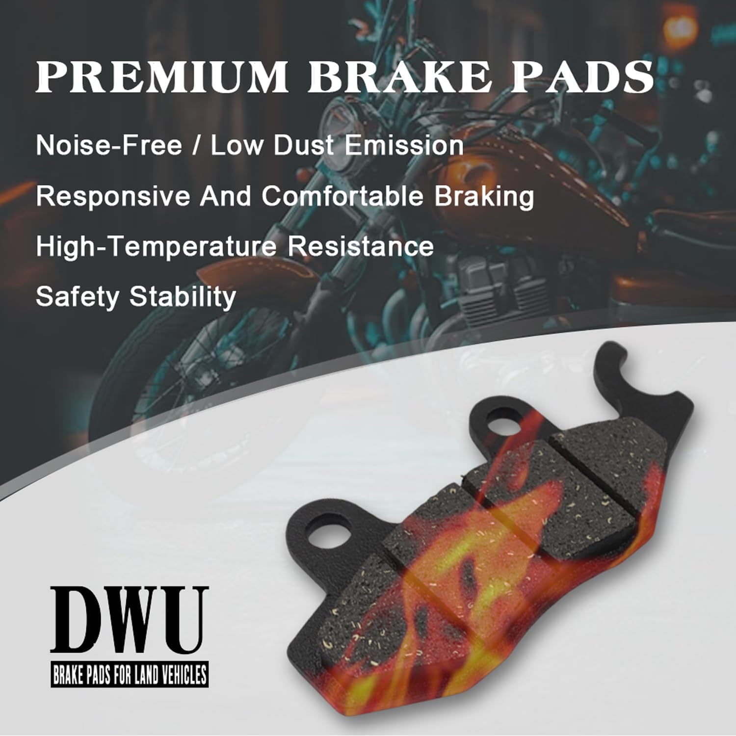 Front & Rear Brake Pads for Kawasaki Brute Force 650 750 2005-2023, for Teryx 750 800 2008-2023,for Bayou 300 400 1989-2005, for Mule Pro KAF820 1000 2015-2023