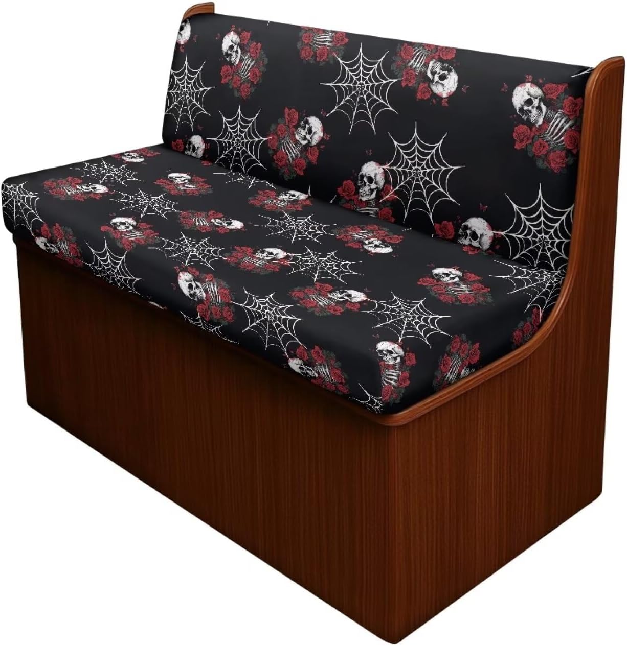 Rv Dinette Cushion Covers Set of 2 Skulls Furniture Protector Replacement Couch Cushion Slipcovers Include 1 Bench Cover & 1 Backrest Cover for RV Car Loveseat Women Girls