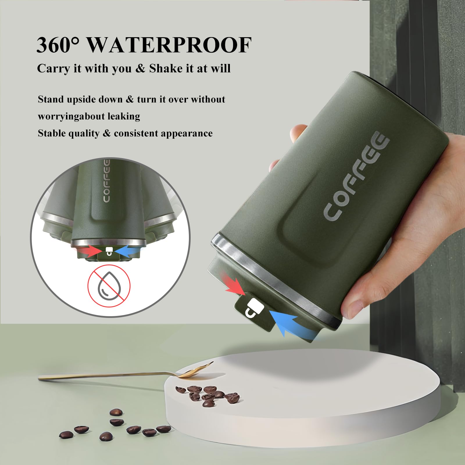 Reisbeker - 380 Ml Geïsoleerde Koffiemok - Herbruikbare Koffiemok Reisbeker Geisoleerde Vacuum Roestvrijstalen Waterfles Draagbare Koffiemok Lekvrije Deksel Geschikt Voor Auto Buiten Picknick Kantoor Roze 13 5 7cm