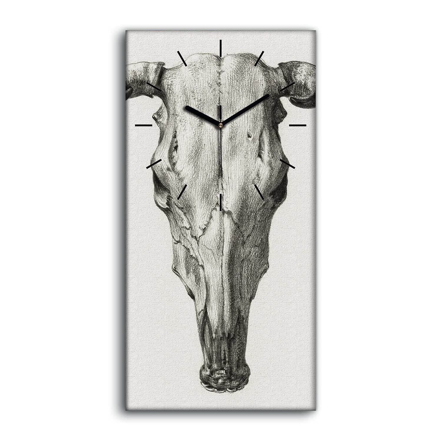 Horloge sur Toile Salon Chambre Décoration Image Art Moderne Crâne de Vache