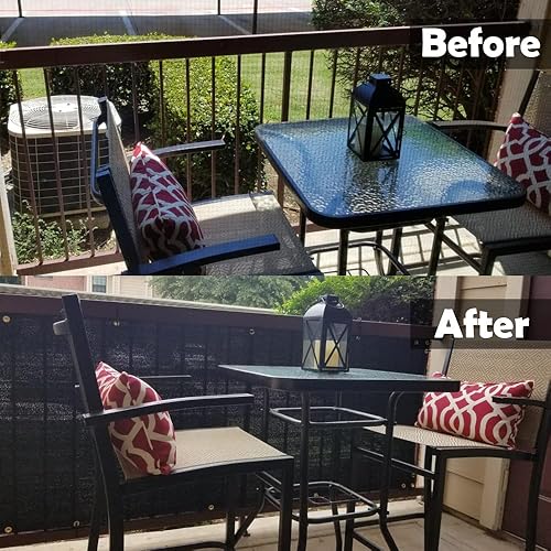 Miniatura 3 de POYEE Cubierta de valla de privacidad para balcón, protección UV, resistente a la intemperie, impermeable, para patio, apartamento, patio, porche,