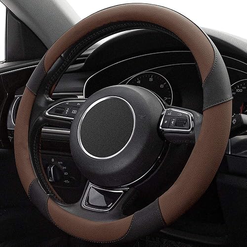 Miniatura 7 de XIZOPUCY - Funda universal de cuero de microfibra para volante de automóvil funda antideslizante, respirable y sin olores para volantes de 15