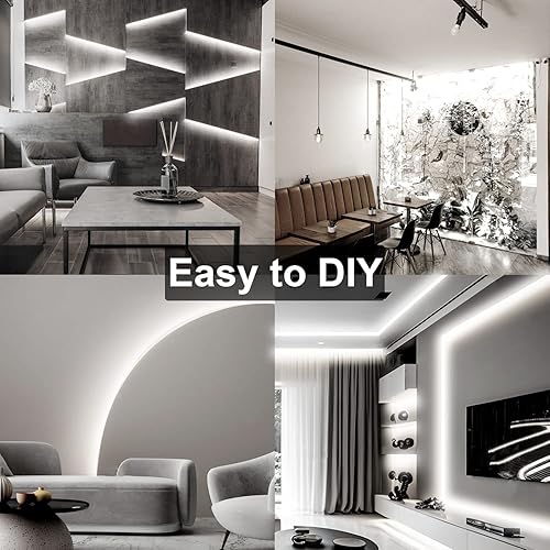 Miniatura 5 de DAYBETTER COB - Tira de luces LED, luces LED blancas, 6500 K luz diurna blanca brillante, tira LED regulable, cinta LED flexible de 24 V para