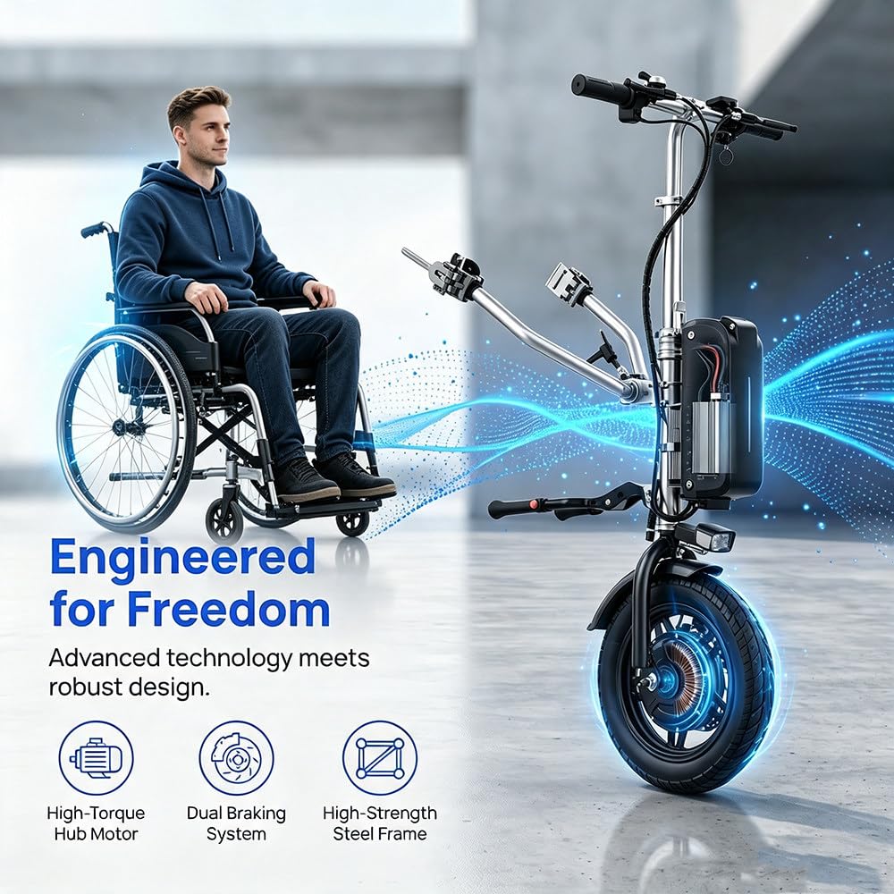 Kit di Conversione per Sedia A Rotelle Elettrica,48v 17ah,Autonomia di 65km A