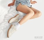 LUCKY STEP Femmes Détails de dentelle Casual Sneakers Organza Ribbon Dentelle-Up Mode Vintage Gum Sole Trendy Chaussures mignon