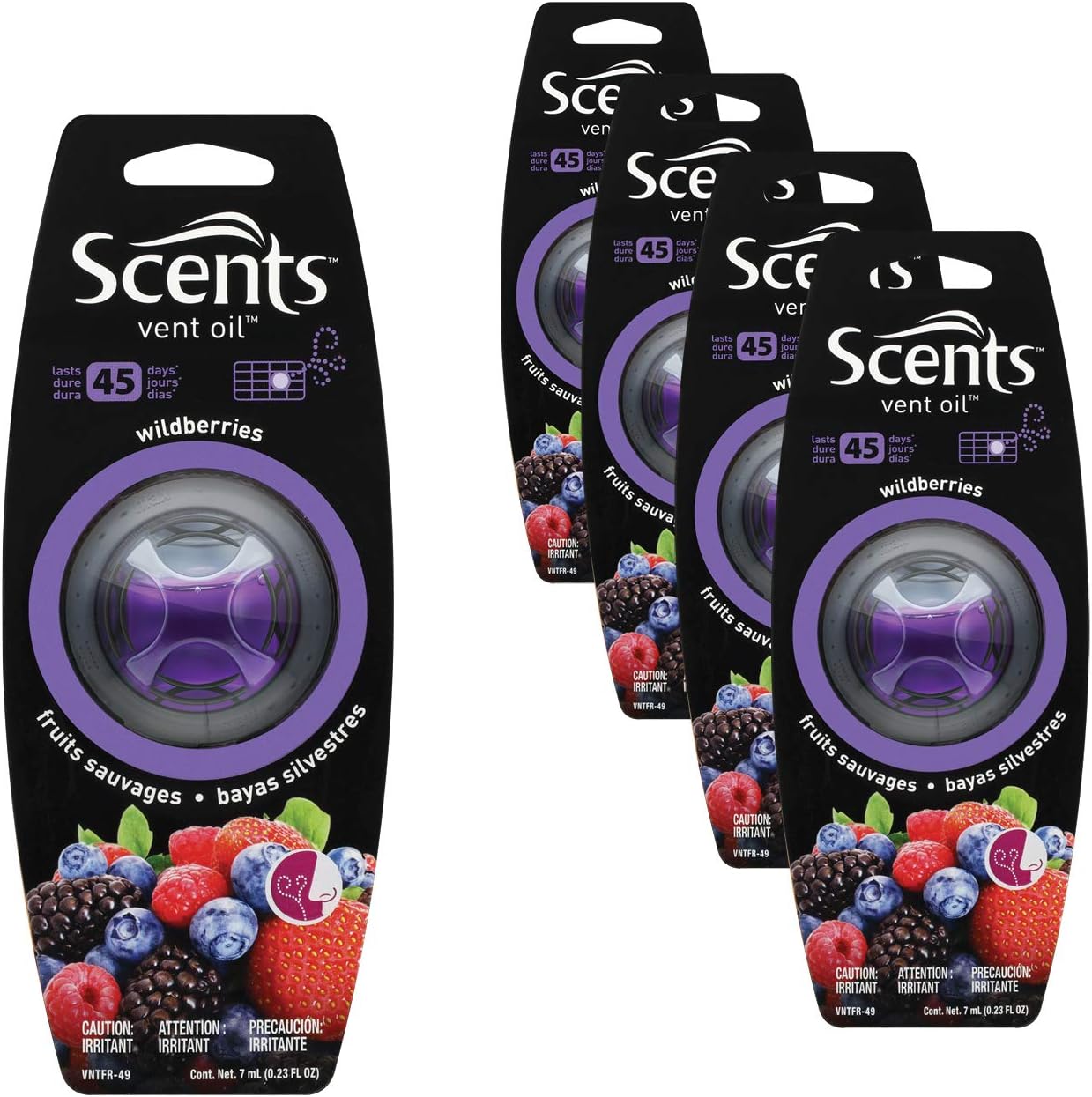 ScentsAutomotive Vent Fresh Air Freshener: Wildberries; 7mL, 4 Count
