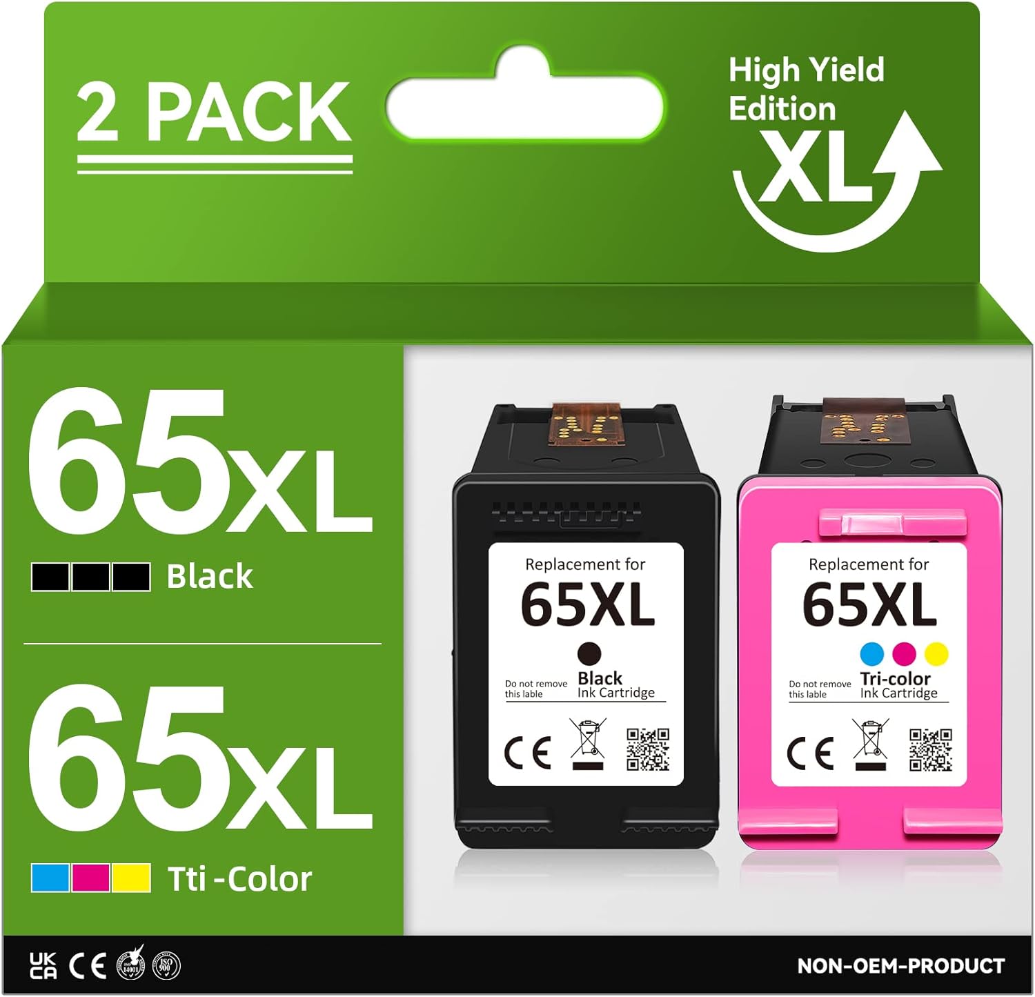 65XL Printer Ink for HP 65 Ink Cartridges Black/Color Combo