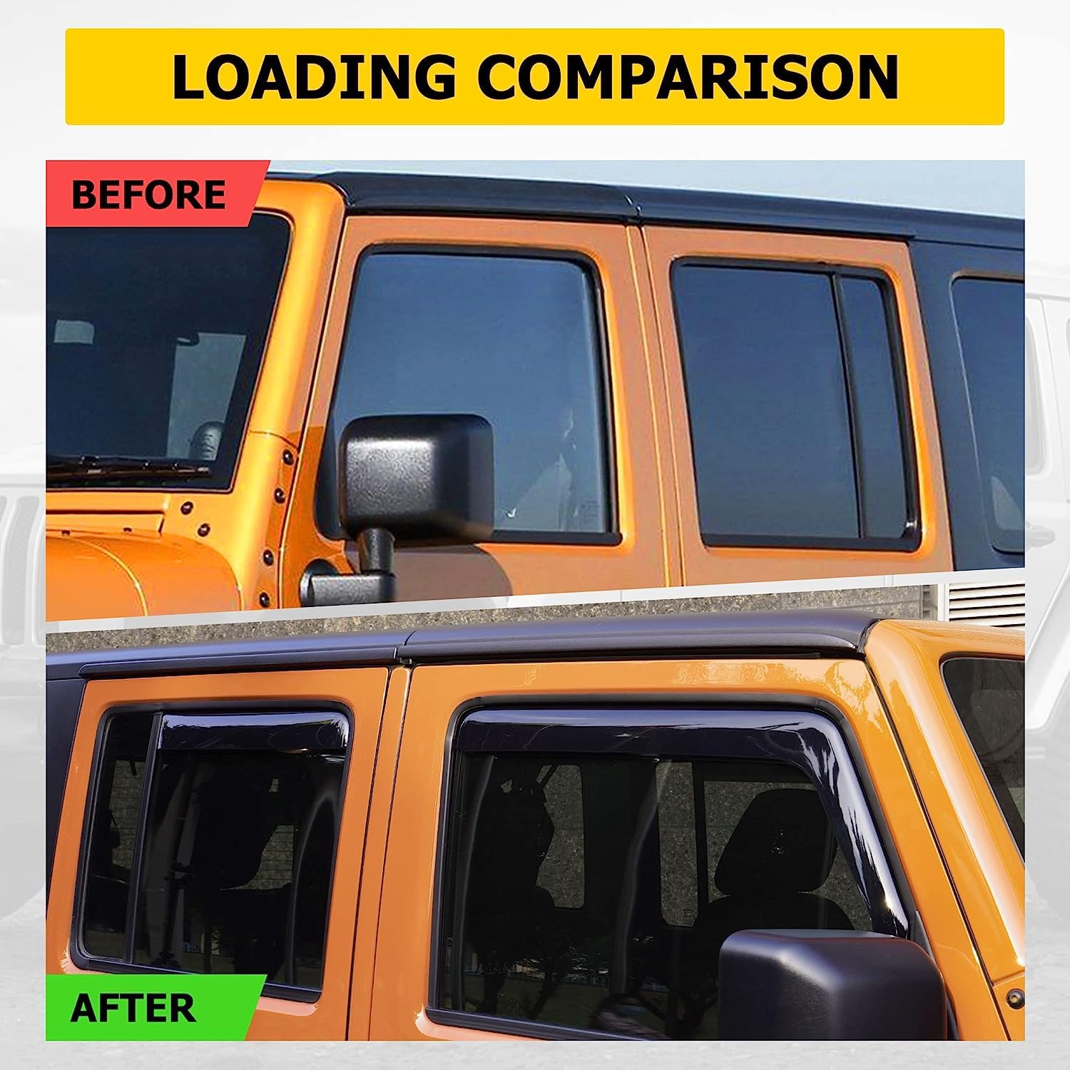 Pare-soleil De Fenêtre Pour Jeep Wrangler JK 2006-2017 4 Portes - Déflecteur De Pluie En ABS