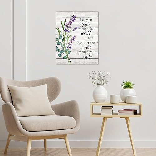 Miniatura 3 de Arte de pared morado y lavanda para baño, flores naturales, hojas de eucalipto verdes y lienzo abstracto inspirador, arte de pared rústico retro