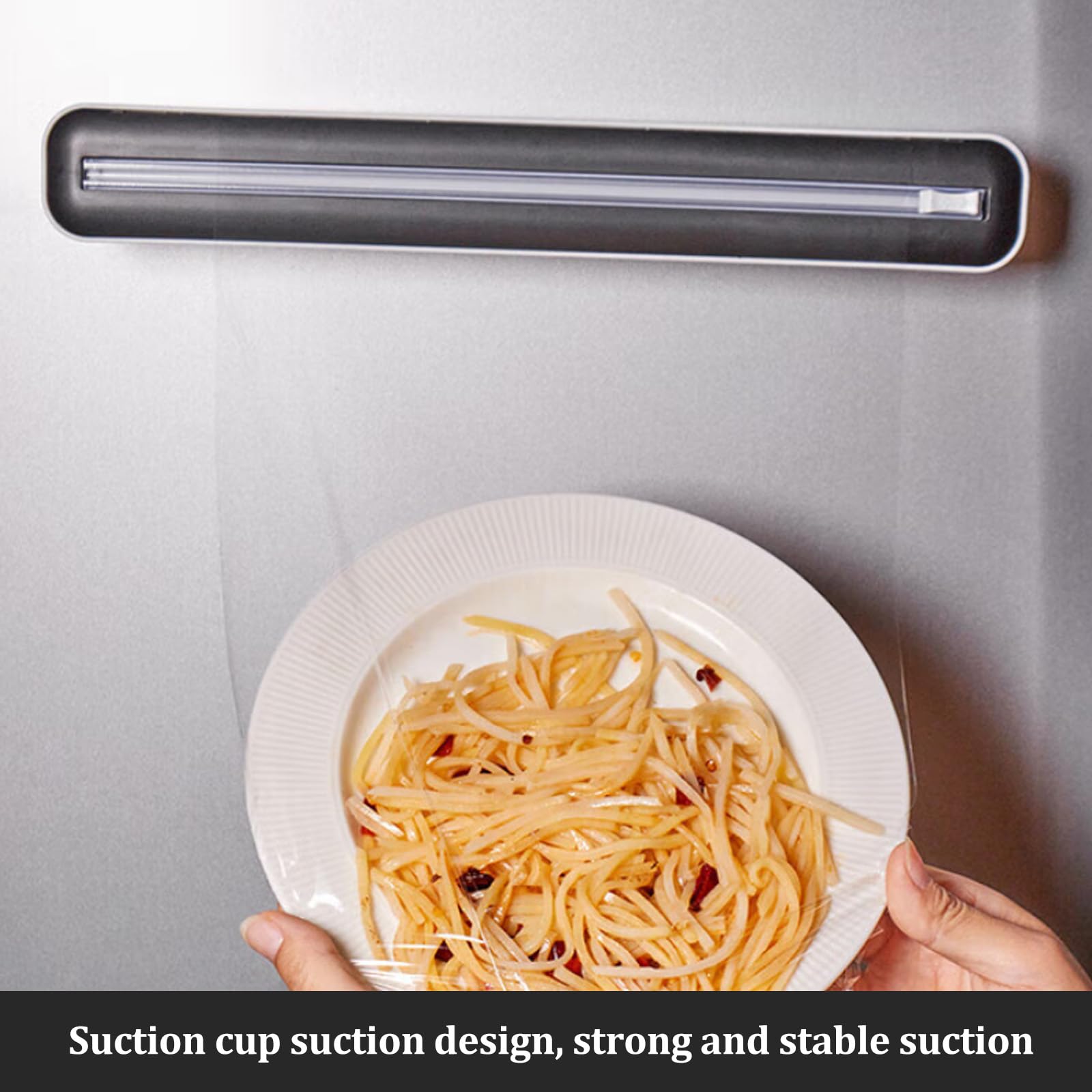 Derouleur Film Alimentaire Distributeur Film Alimentaire,Ventouse Distributeur Papier Aluminium pour Papier d'Aluminium,Papier de Cuisson,Couteau Coulissant Bidirectionnel,36 * 5 * 7CM