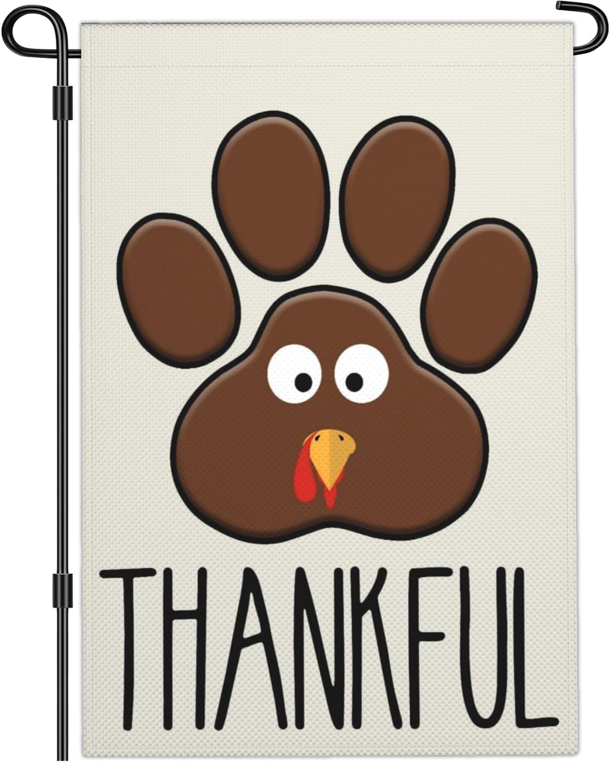 Thanksgiving Garden Flags for Outside 12x18 Inch Double Sided Thankful Turkey Dog Paw Yard Sign Garden Flags for Fall Outdoor Turkey Garden Flag Holiday Decorations
