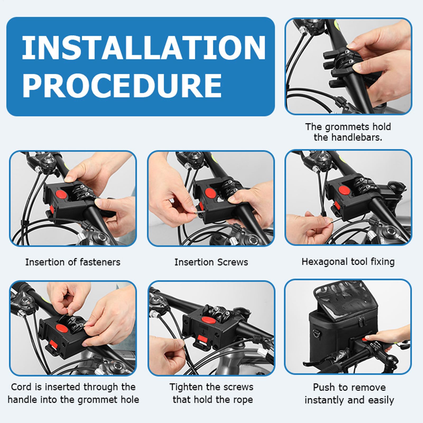 Sac De Guidon De Vélo Étanche Léger Grande Capacité Réutilisable