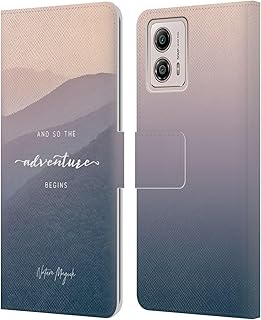 Head Case Designs Officially Licensed Nature Magick Mountains So The Adventure Begins Quote Leather Book Wallet Case Cover Compatible with Motorola Moto G53 5G