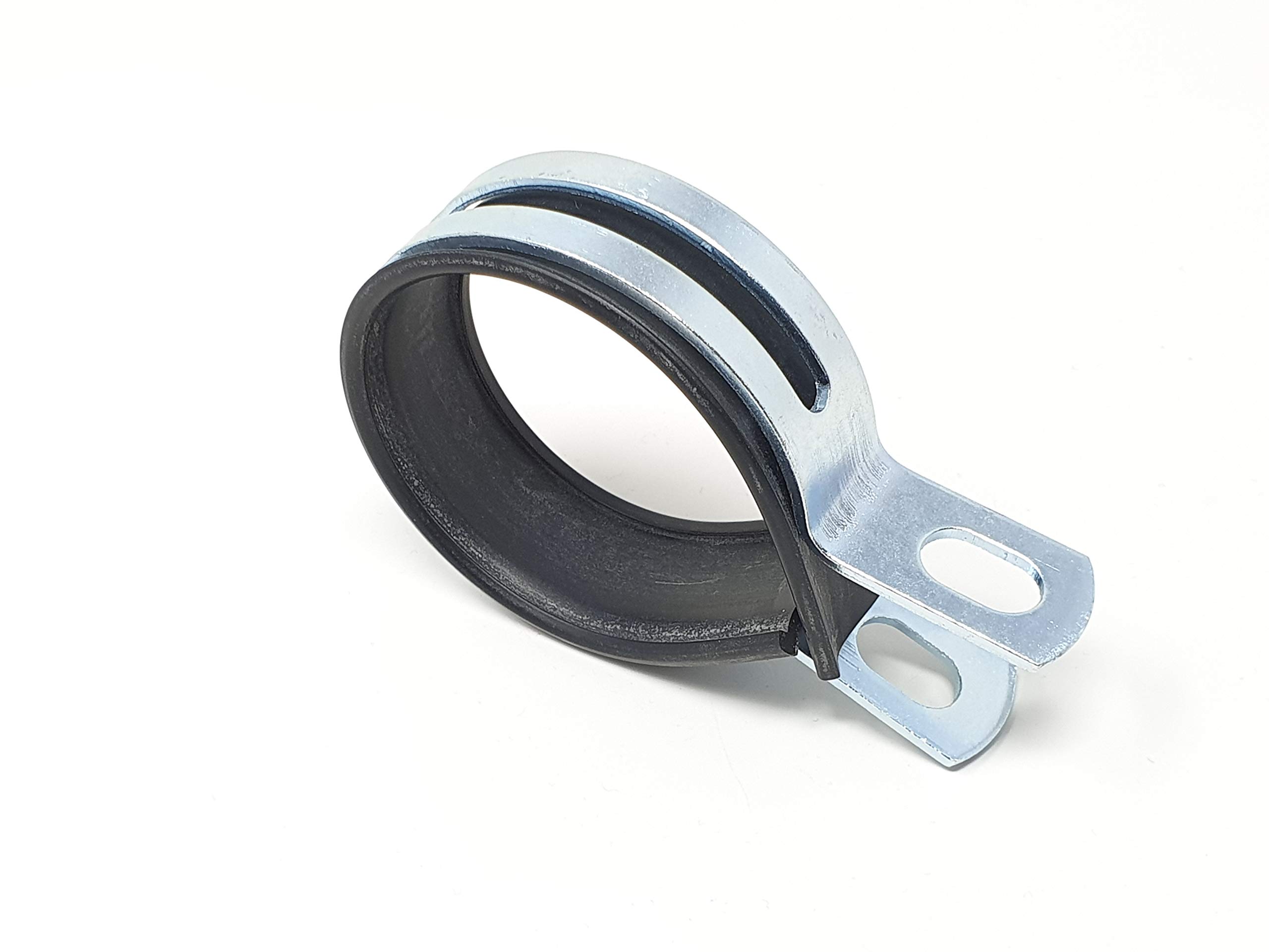 POLINI Morsetto in Ferro per Silenziatore, Diametro 60 mm, Argento/Nero