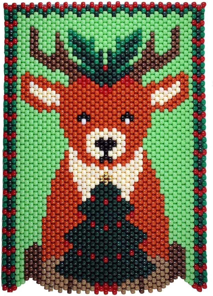 Herrschners Christmas Holly Reindeer Pony Bead Art and Craft Kit