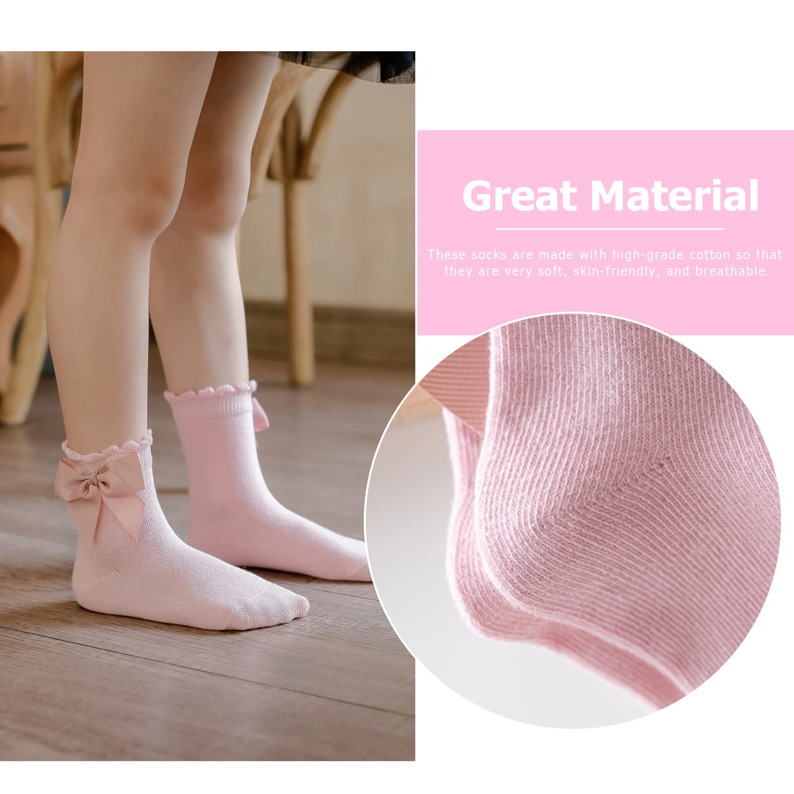BQUBO Baby Ankle Sock Toddler Girl Dress Socks Baby Knit Cotton Infant Girls Socks 2