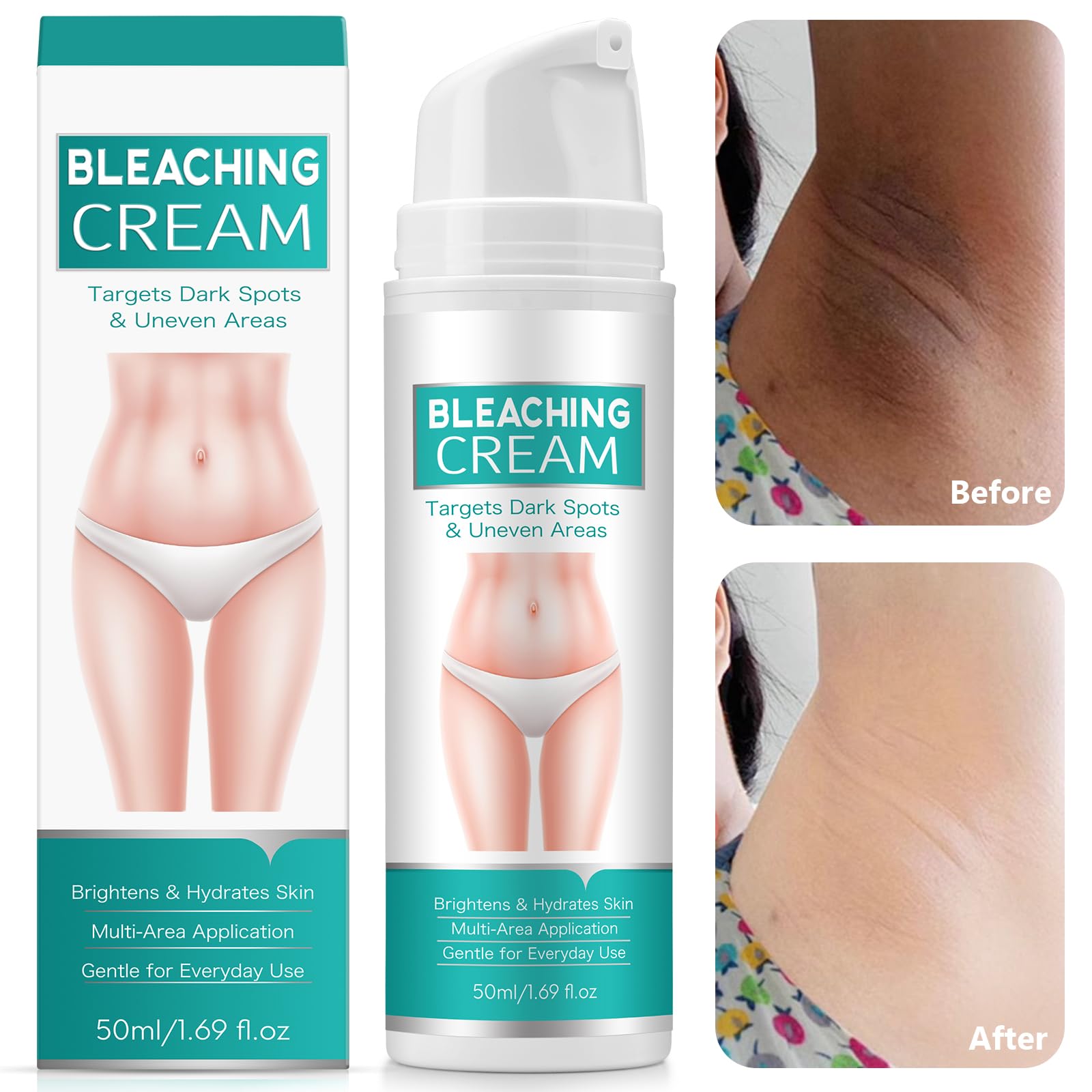 Skin Bleaching Cream Intimate Area, Intimate Area Dark Spot Corrector Lightening Cream for Body Underarms, Armpit, Knees - Image 2