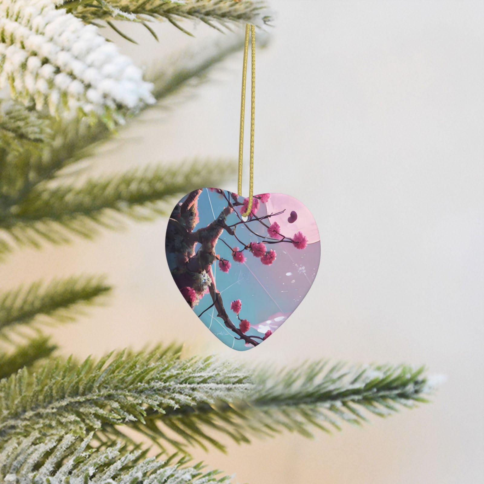 Amazon.co.jp: CHRYSM 小さなピンクの花 クリスマスツリー セラミック
