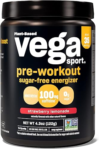 Miniatura 7 de Vega Sport Energizer limonada de fresa polvo de preentrenamiento para mujeres y hombres apoya la energía y la concentración electrolitos vegano keto